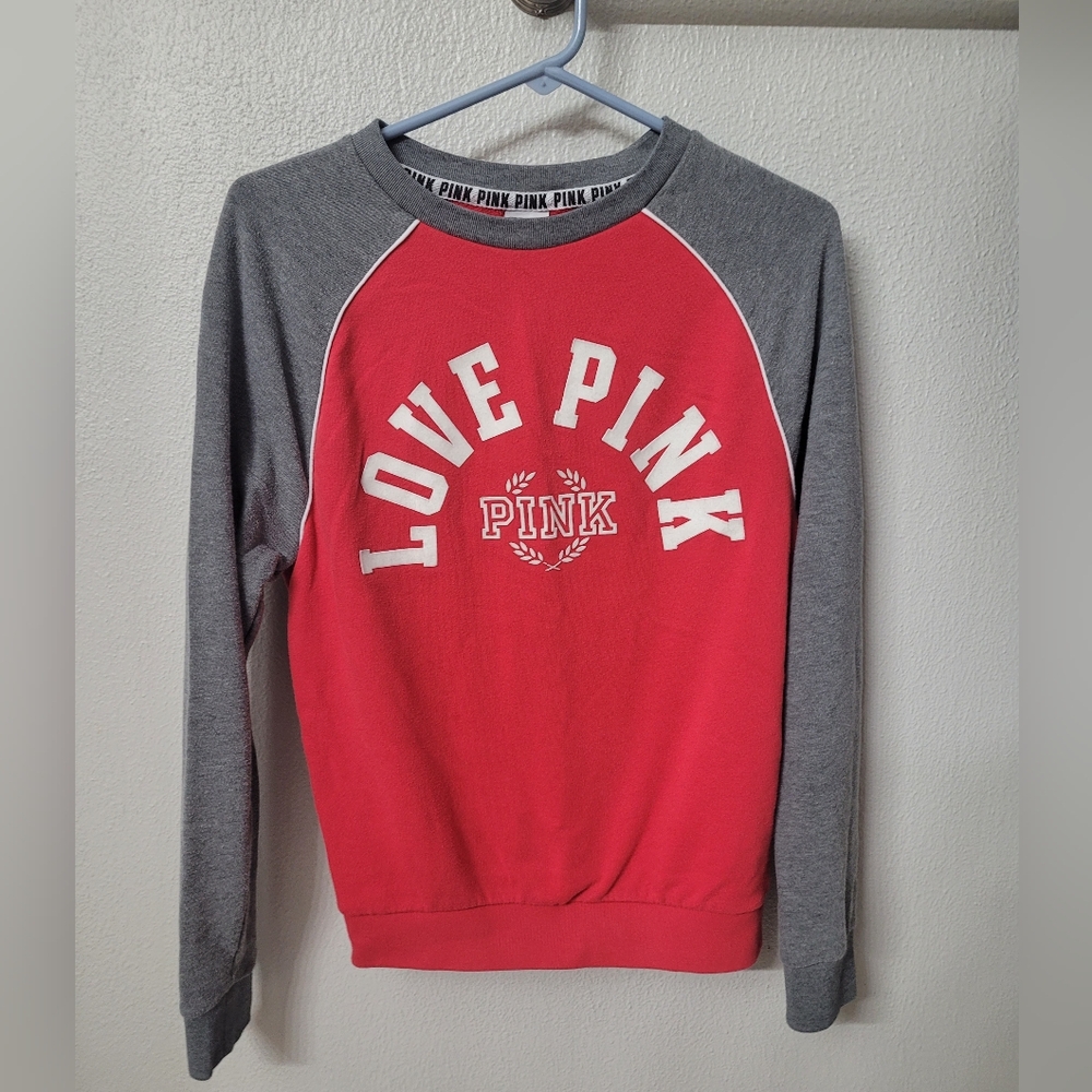 Love Pink Red and Gray Sweatshirt Size X Small